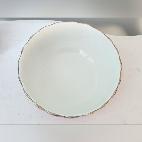 Vintage Sarreguemines France Mixing Bowl - 8" Red With White Polka Dots - Picture 3 of 4